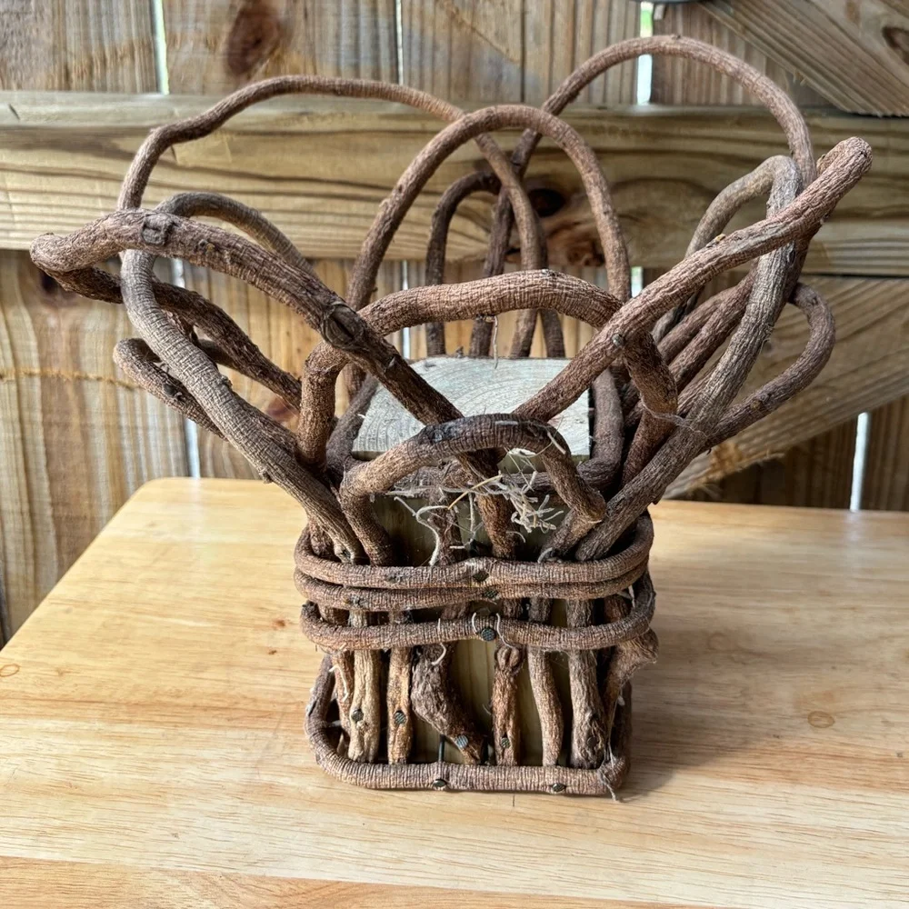Vintage Handmade Wisteria Vine Rustic Decor Piece 10 1/2”H - Picture 3 of 9